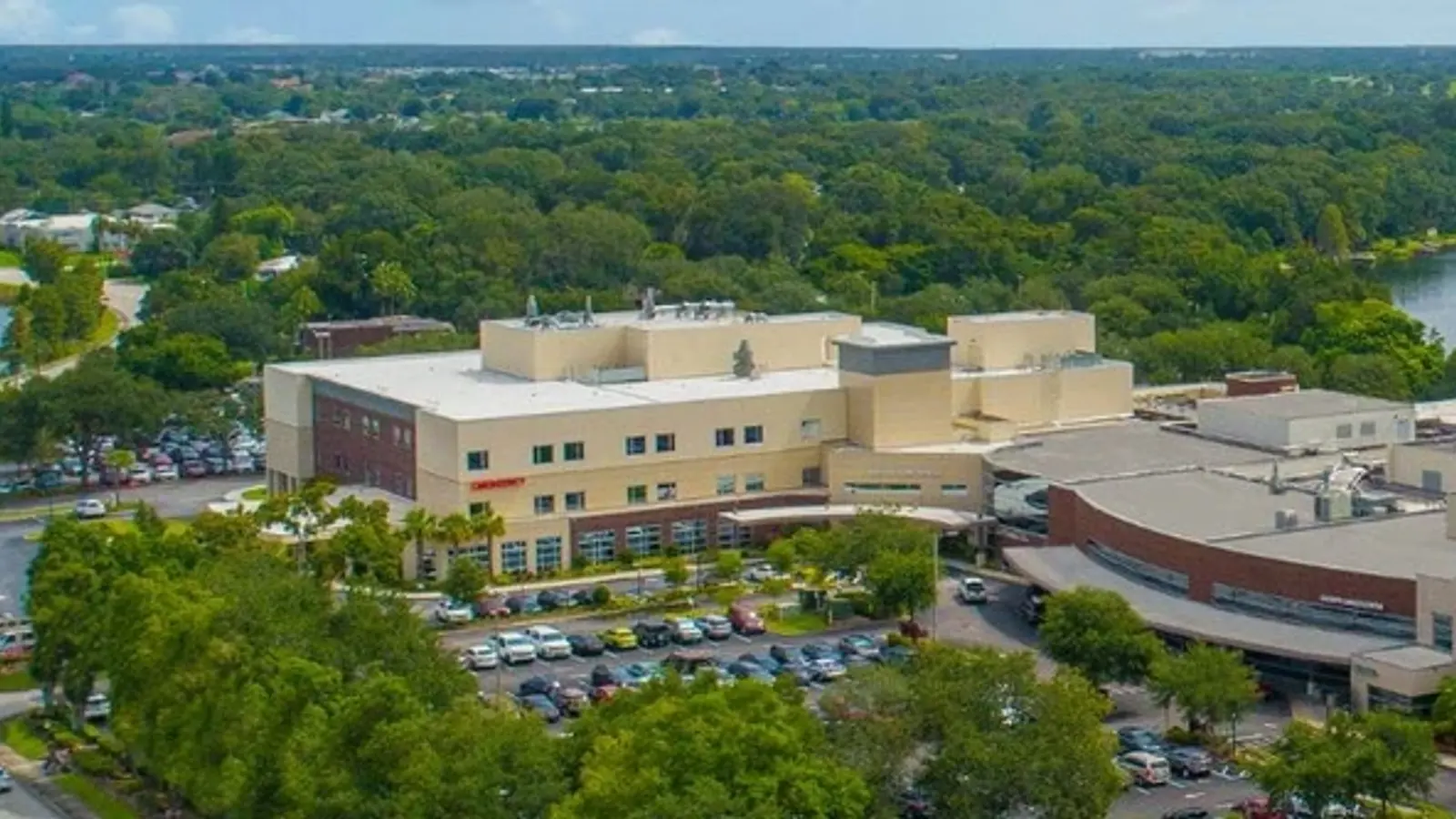 An aerial image of BayCare Winter Haven Hospital
