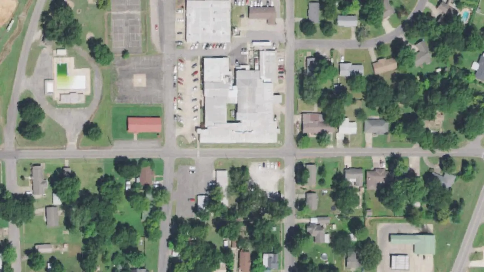 Aerial photograph of the Sequoyah County-City Of Sallisaw Hospital Authorit campus (2021), Sallisaw, OK