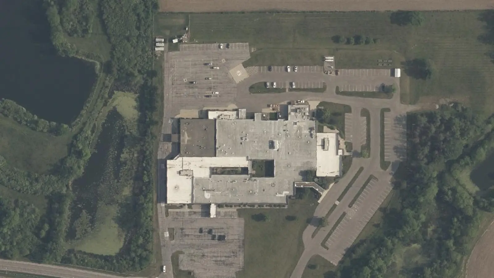 Aerial photograph of the Henry County Hospital, Inc campus (2023), Napoleon, OH