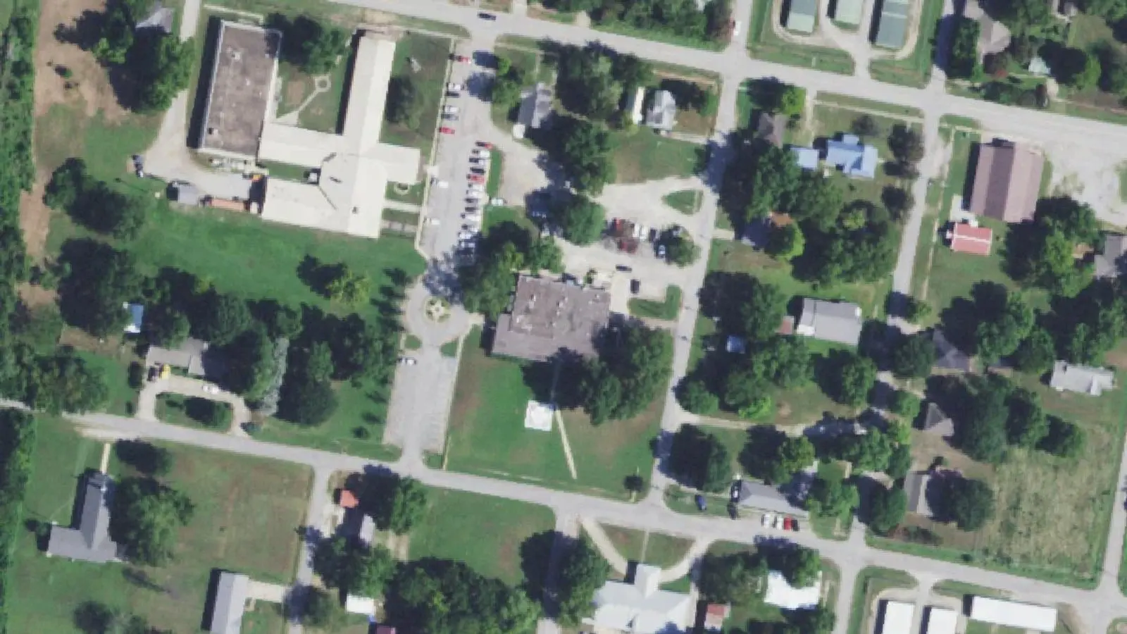 Aerial photograph of the Coal County General Hospital, Inc. campus (2021), Coalgate, OK