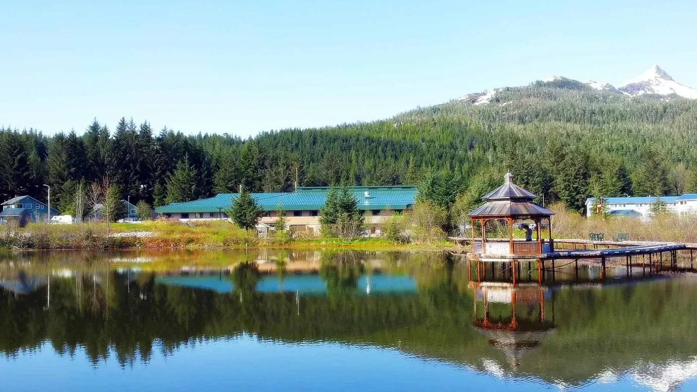 Cordova Community Medical Center across Odiak Pond