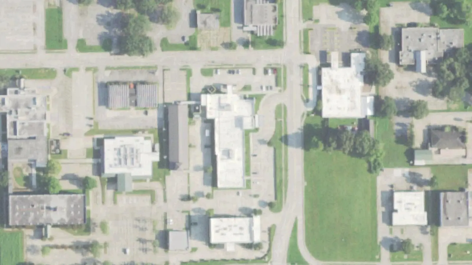 Aerial photograph of the Mid-Jefferson Extended Care Hospital campus (2022), Beaumont, TX