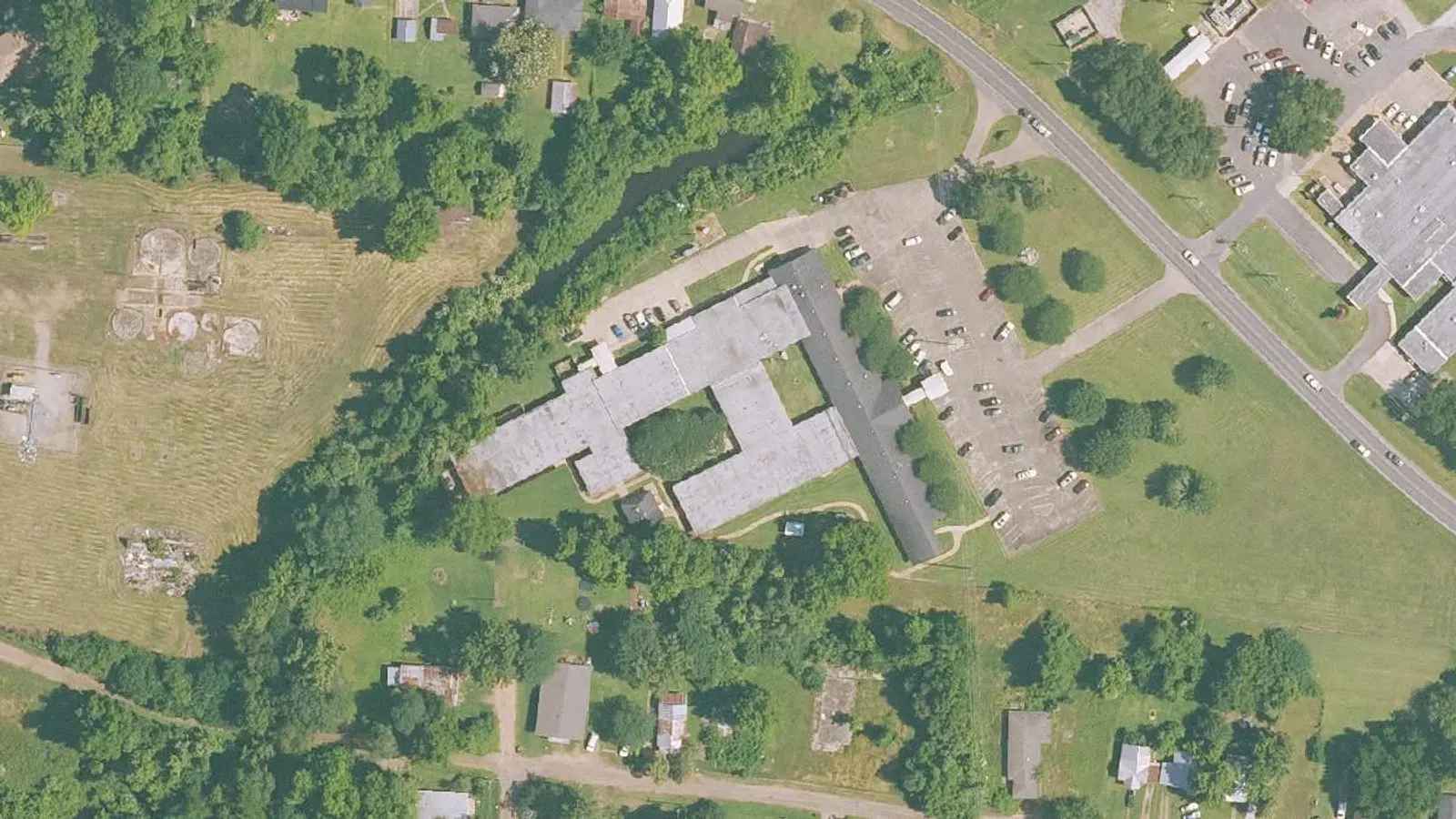 Aerial photograph of the Beacon Behavioral Hospital - Central campus (2023), Bunkie, LA
