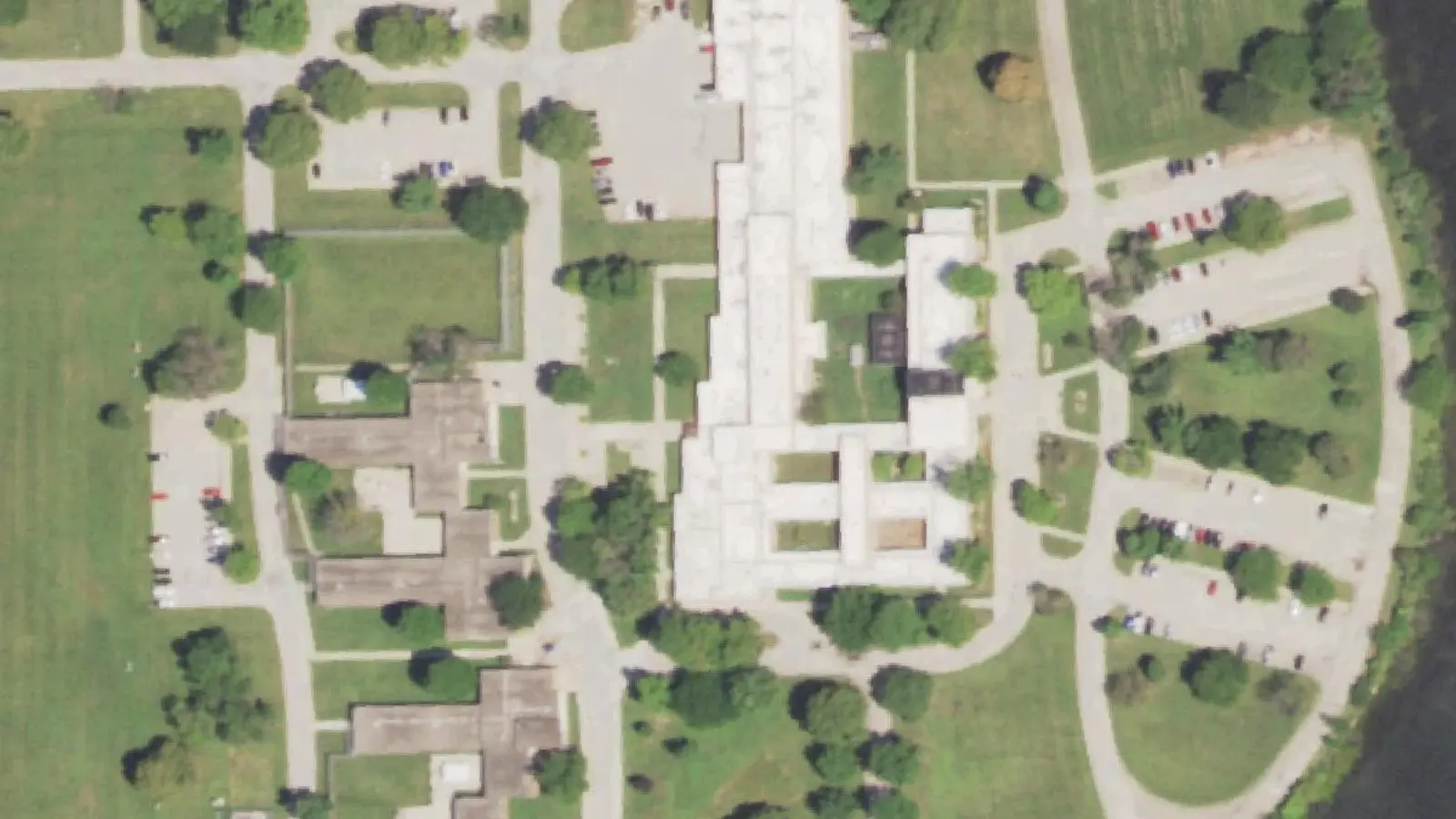Aerial photograph of the Packard Mental Health Center campus (2019), Springfield, IL