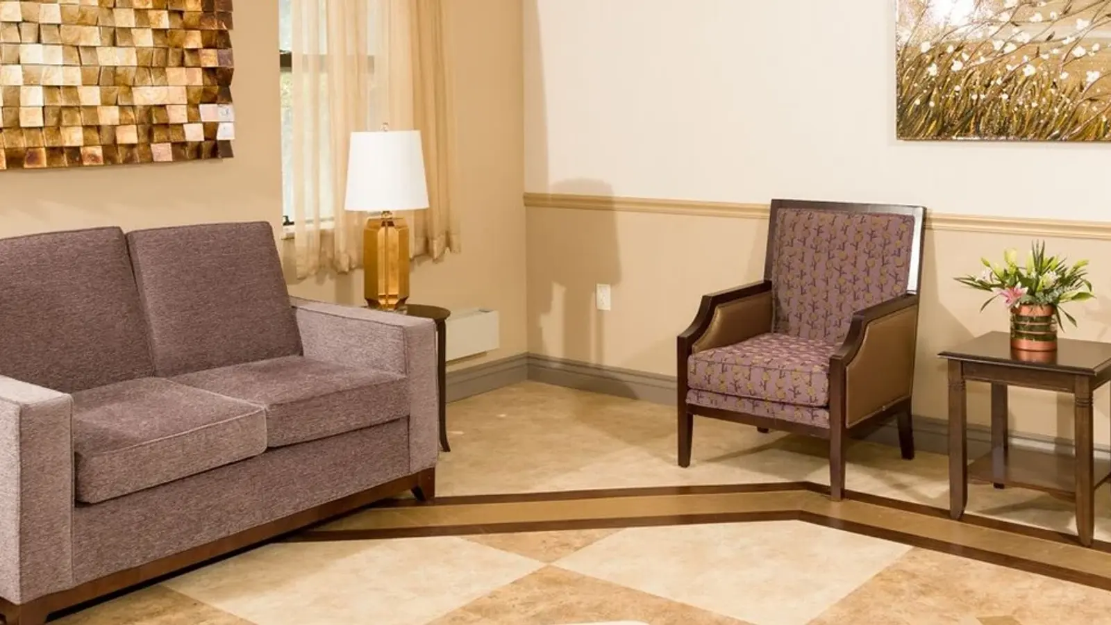 Hospital lounge at Aspen Hills Healthcare Center in Pemberton, NJ