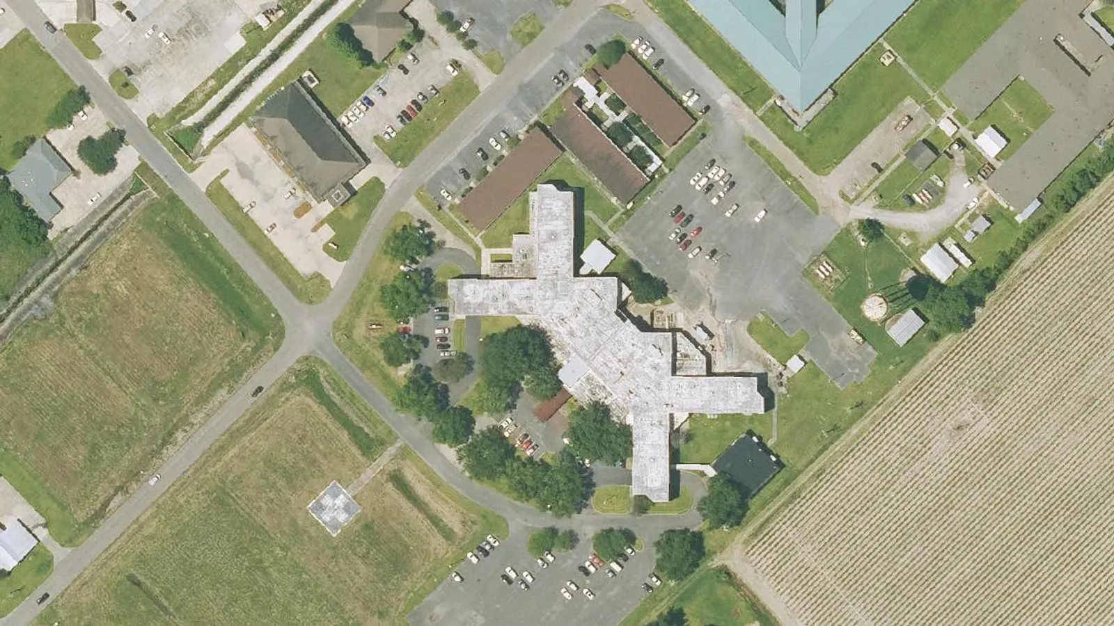 Aerial photograph of the Accord Rehabilitation Hospital campus (2023), Plaquemine, LA